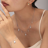 Layered Necklace & Dainty Bracelet – 18K Gold Plated Stainless Steel Minimalist Jewelry