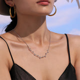 Stainless Steel Round CZ Necklace – 5A Zircon, Ultra Sparkly, Tarnish-Free Choker