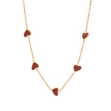 Stainless Steel Heart Pendant Necklace – 3D Weight Design, Colorful Enamel Choker for Women