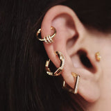 Vintage Pavé Cartilage Hoop Sterling Silver