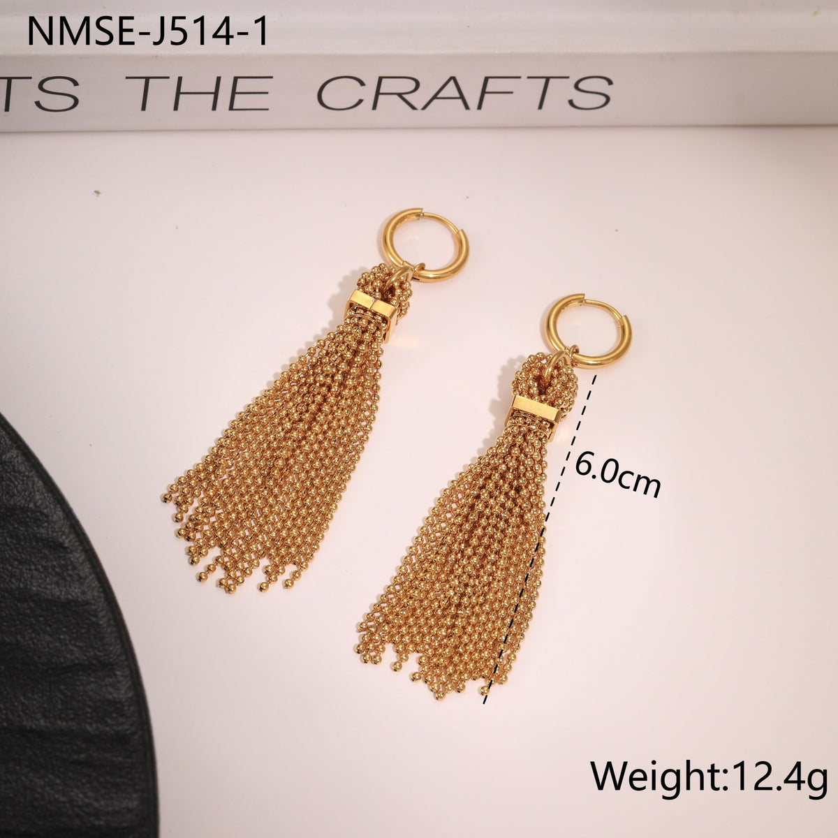 Beaded Tassel Hoop Earrings – Stainless Steel, Colorful & Bold Design