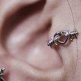 Dark Star Heart Cartilage Stud 925 Sterling Silver