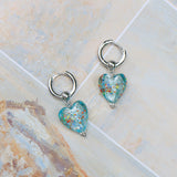 heart charm hoop earrings