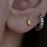 North Star Diamond Stud Earring 925 Sterling Silver