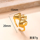 Stainless Steel Bow Knot Ring – Elegant Adjustable Titanium Steel Band, Chic Minimalist Jewelry for Women