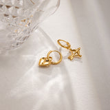 Cubic Zirconia Heart & Arrow Stainless Steel Drop Earrings – Dainty Cupid-Inspired Design