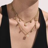 Heart Four-Leaf Clover Lock Necklace Bracelet