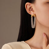 Curved Chain Tassel C-Shaped Earrings