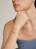 S925 Sterling Silver High-Carbon Diamond Heart Tennis Bracelet