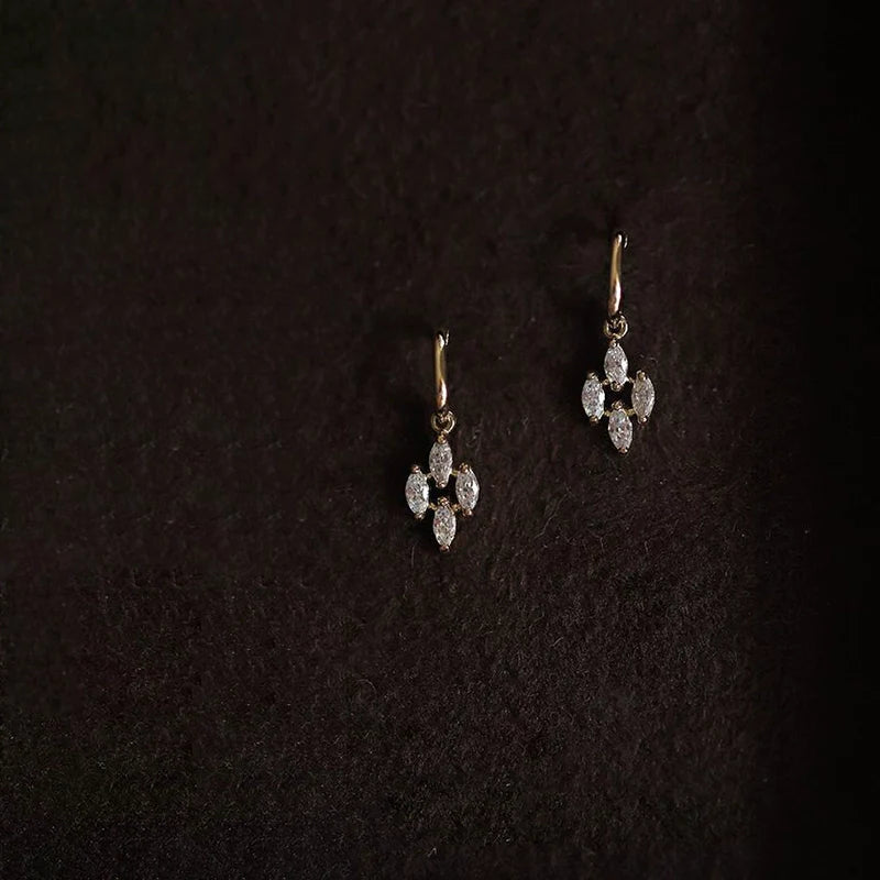 S925 Sterling Silver French Lace Flower Hook Earrings