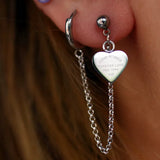 Heart Pendant Cartilage Stud