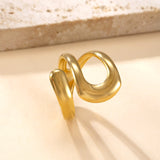 Irregular Stainless Steel Statement Ring – Minimalist Adjustable Titanium Steel Ring for Women, Modern Fashion Jewelry