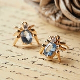Original “Blue Rose Never Sleeps” Collection – Unique Blue Spider Jewelry (Stud Earrings, Ear Cuff, Adjustable Ring)