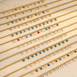 Classic Stainless Steel Tassel Necklace with Colorful Crystals – Layered, Non-Tarnish, Everyday Jewelry