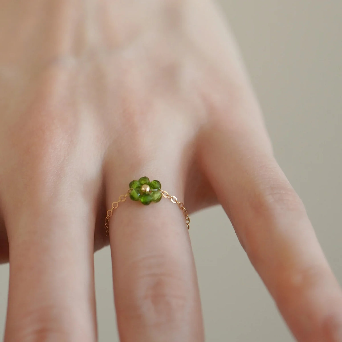 14K Gold Filled Handmade Emerald Forest Phosphosiderite Ring