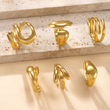 Irregular Stainless Steel Statement Ring – Minimalist Adjustable Titanium Steel Ring for Women, Modern Fashion Jewelry