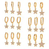 Star Pendant Hoop Earrings