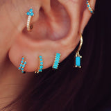 Blue Drop Mini Hoop 925 Sterling Silver