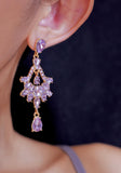 retro chandelier purpla earrings