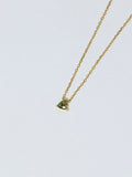 S925 Sterling Silver Olive Green Triangle Cubic Zirconia Necklace