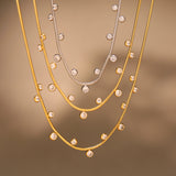 Stainless Steel Round CZ Necklace – 5A Zircon, Ultra Sparkly, Tarnish-Free Choker