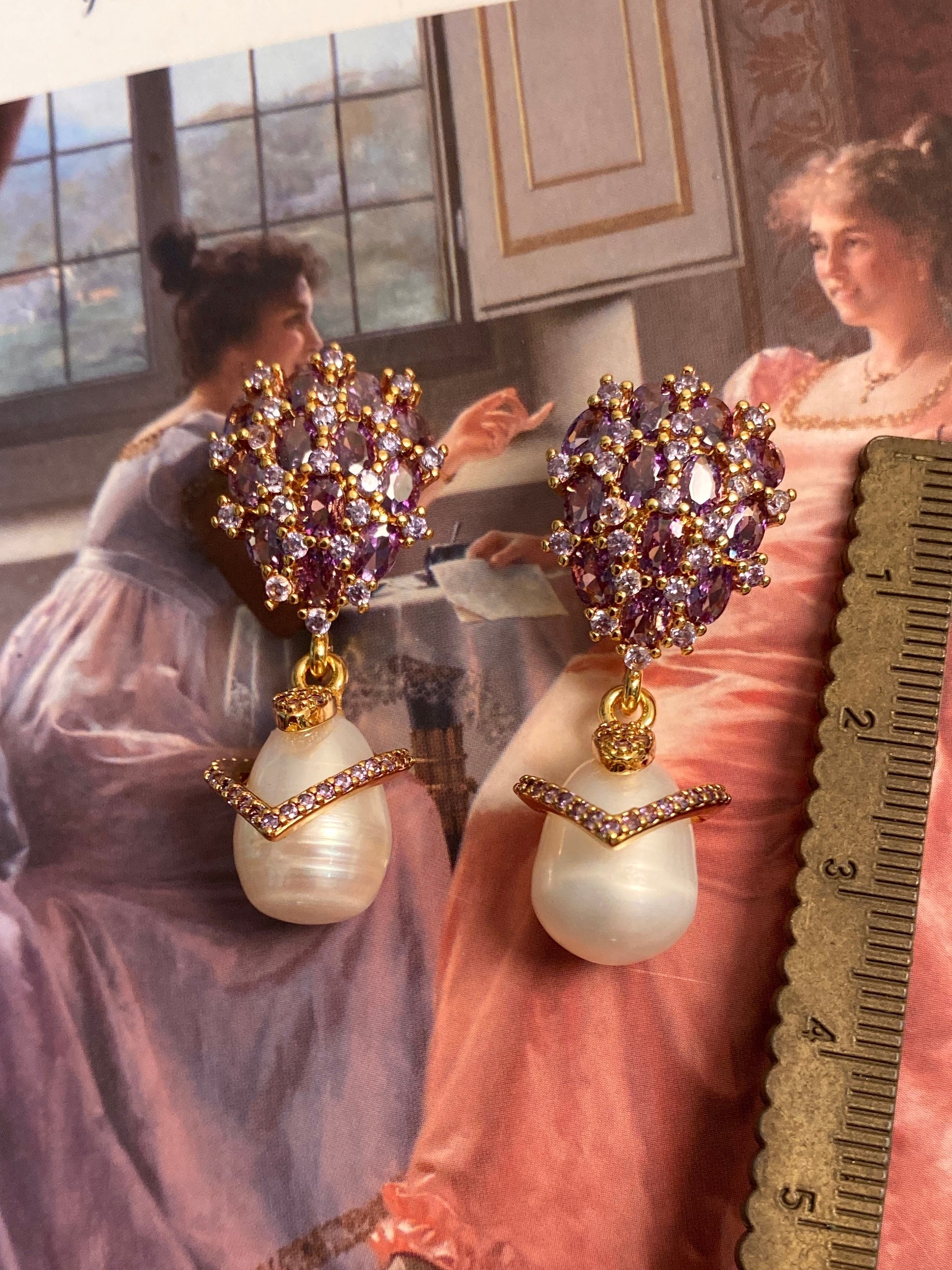 retro pearl earrings