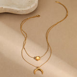 Layered Star & Moon Necklace – Stainless Steel Multi-Layer Choker