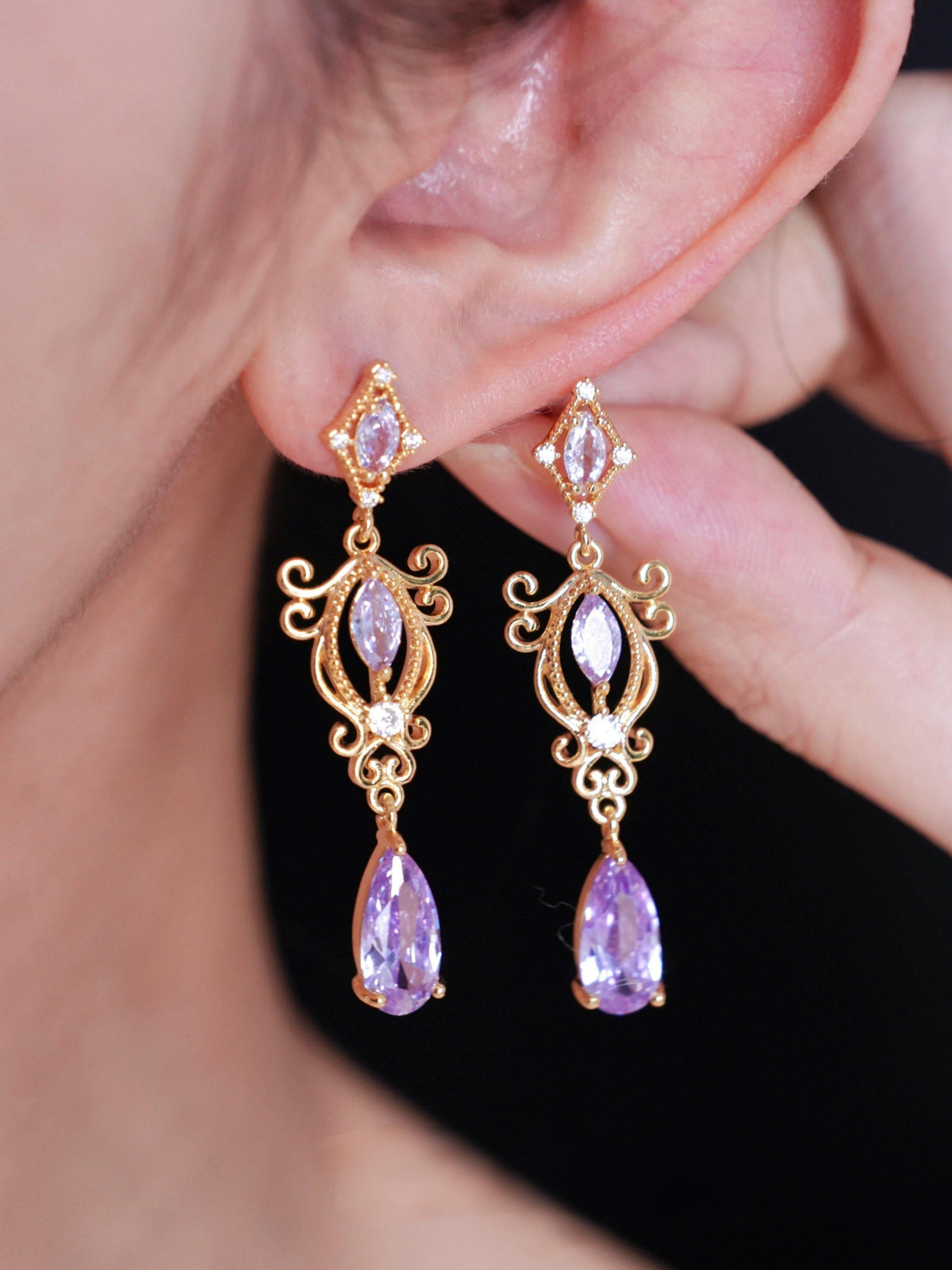 retro chandelier earrings