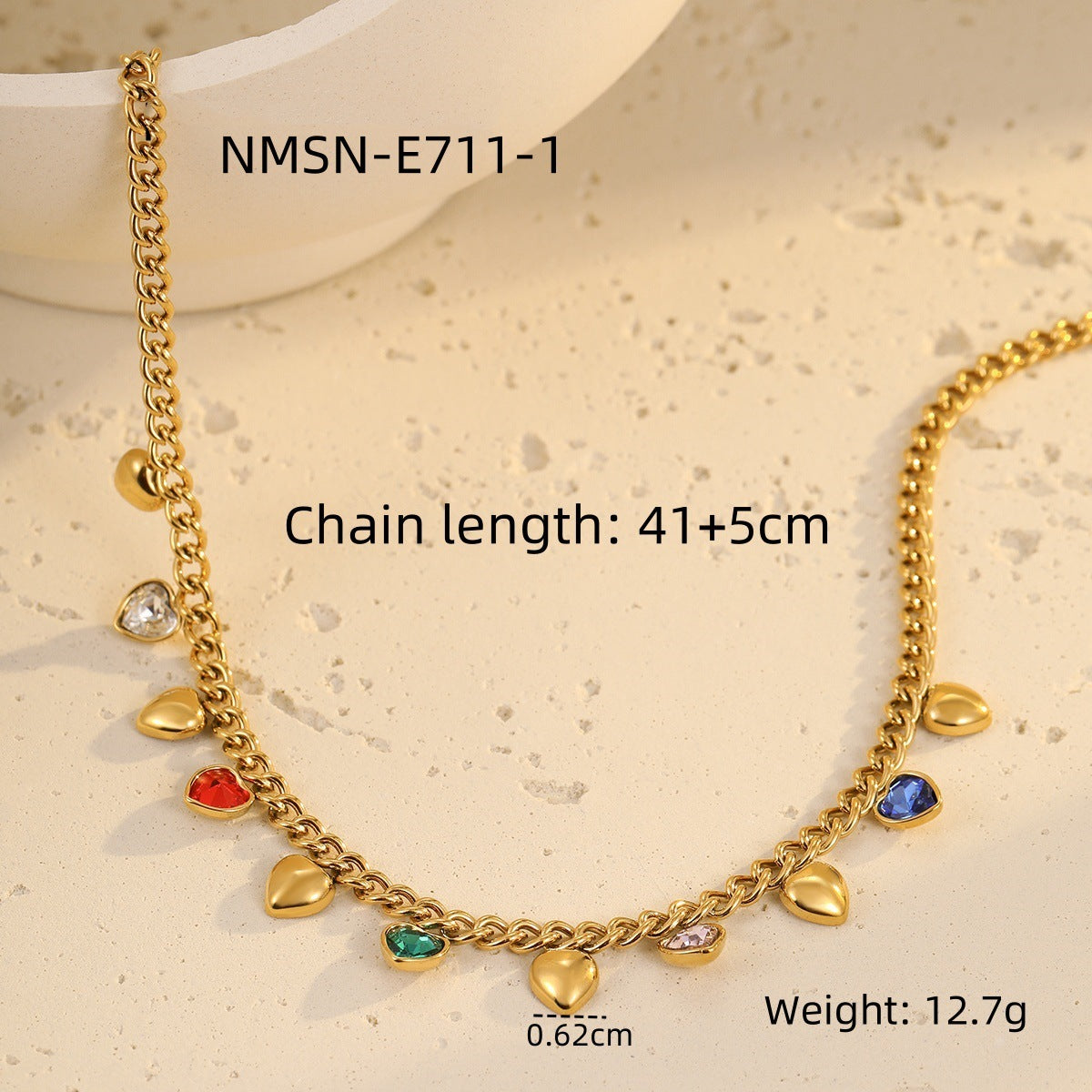 Classic Stainless Steel Tassel Necklace with Colorful Crystals – Layered, Non-Tarnish, Everyday Jewelry