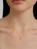 S925 Sterling Silver Mini Marquise Emerald Pendant Necklace