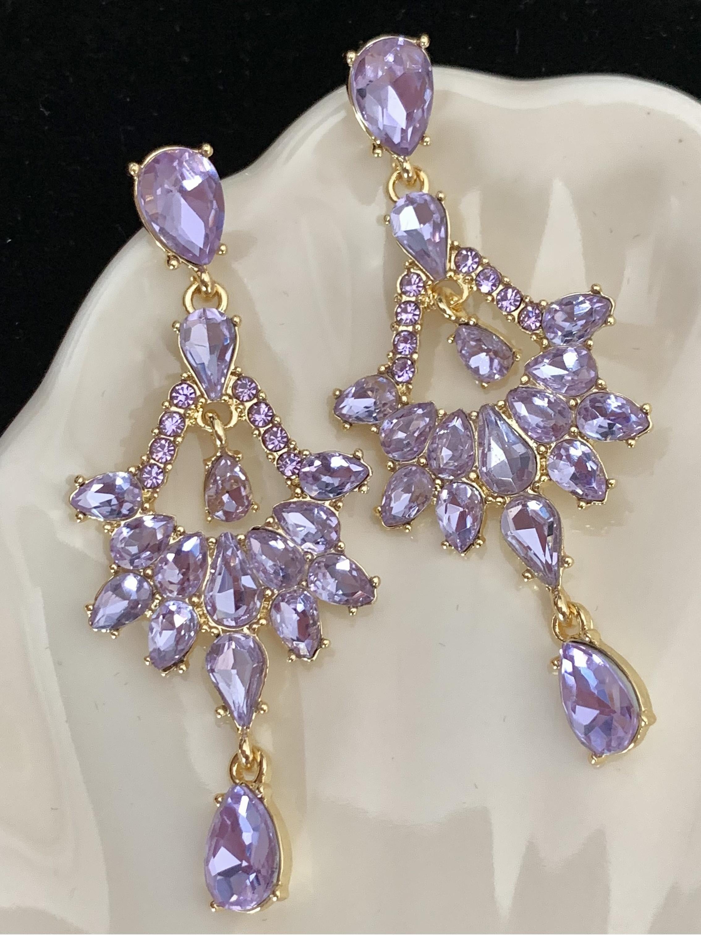 retro chandelier crystal earrings