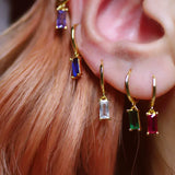 Rainbow CZ Sterling Silver Ear Cuff