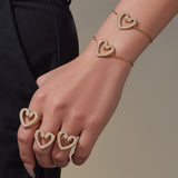 Swan & Heart CZ Jewelry Set – Stainless Steel Ring, Earrings & Necklace