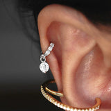 Mermaid Teardrop CZ Earrings 925 Sterling Silver