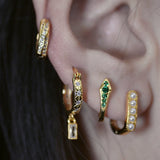 Geometric Pearl Pavé Hoop