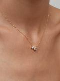 18K Gold-Plated Stainless Steel Teardrop AAA Cubic Zirconia Necklace