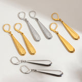 Classic Waterdrop Stainless Steel Statement Earrings – Minimalist Modern Design