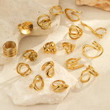 Minimalist Geometric Titanium Steel Ring for Women – Unique Designer Metal Statement Band, Modern Stainless Steel Jewelry