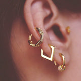 Vintage Pavé Cartilage Hoop Sterling Silver