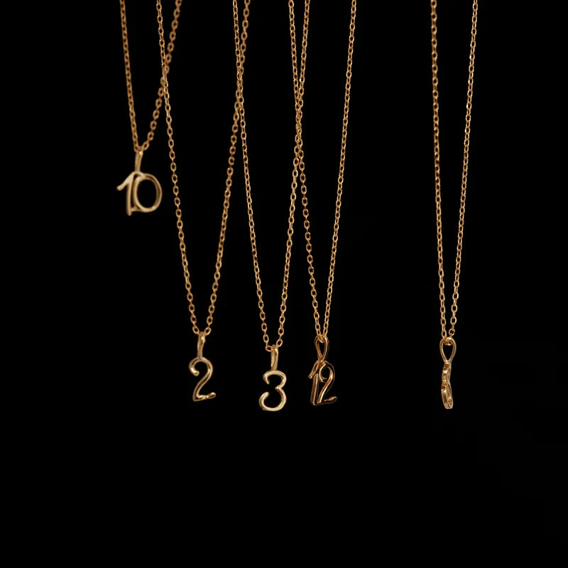 S925 Sterling Silver Mini Lucky Number Pendant Necklace
