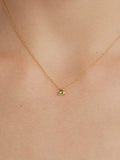 S925 Sterling Silver Olive Green Triangle Cubic Zirconia Necklace