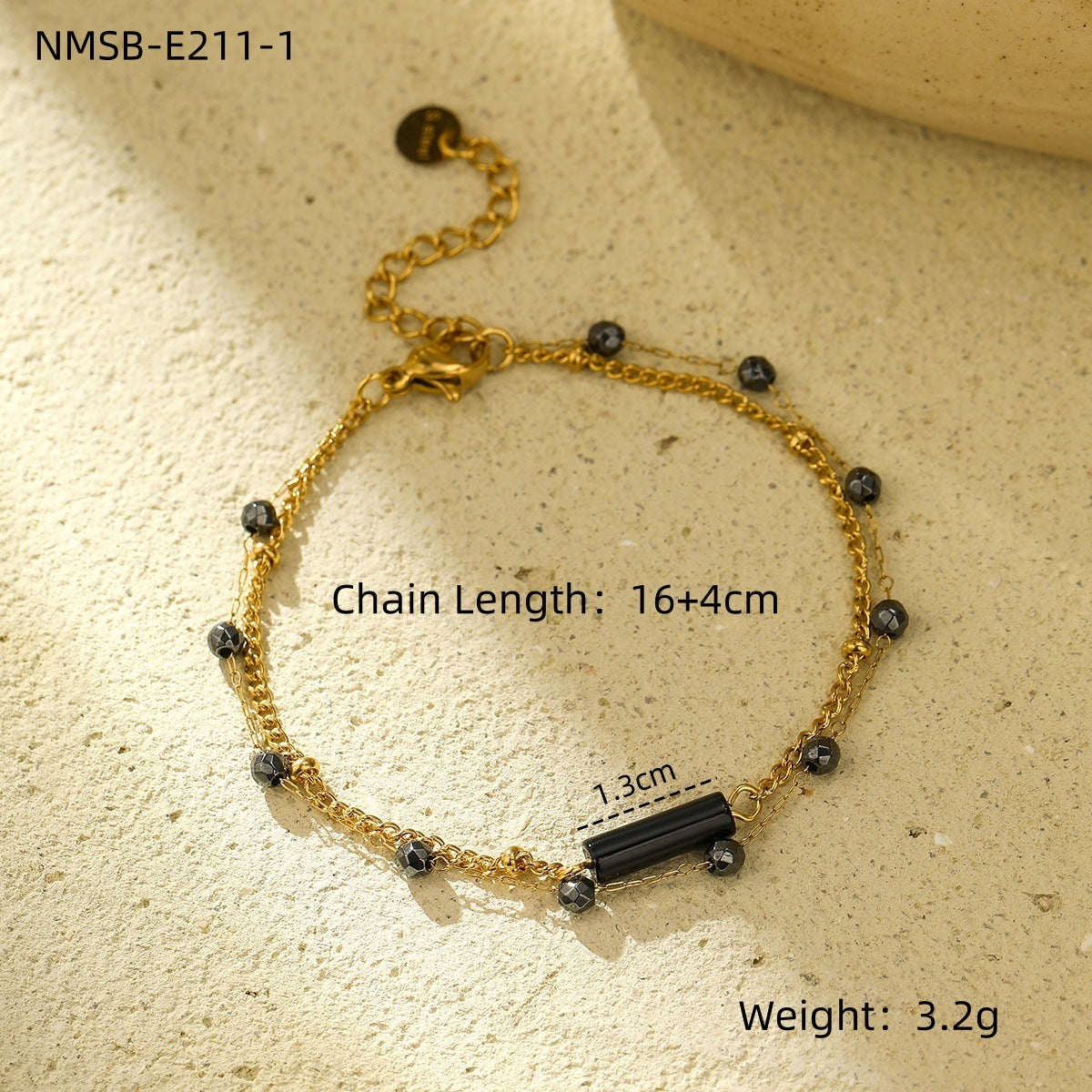 18K Gold Plated Stainless Steel Sunflower Beaded Bracelet – Pearl Heart Charm, Dainty Layered Bracelet for Women