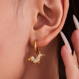 Zircon Puppy Zodiac Jewelry – 18K Gold Plated Stainless Steel Necklace, Bracelet, Ring & Earrings