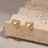 Vintage Heart Stud Earrings