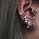 Pearl CZ Vintage Ear Cuff 925 Sterling Silver