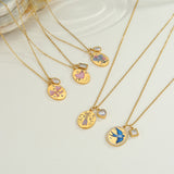 Hand-Painted Zircon Pendant Necklace