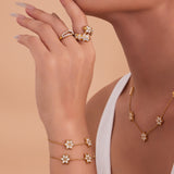 Six-Petal Flower CZ Tassel Necklace – 5A Zircon, Delicate & Elegant Design