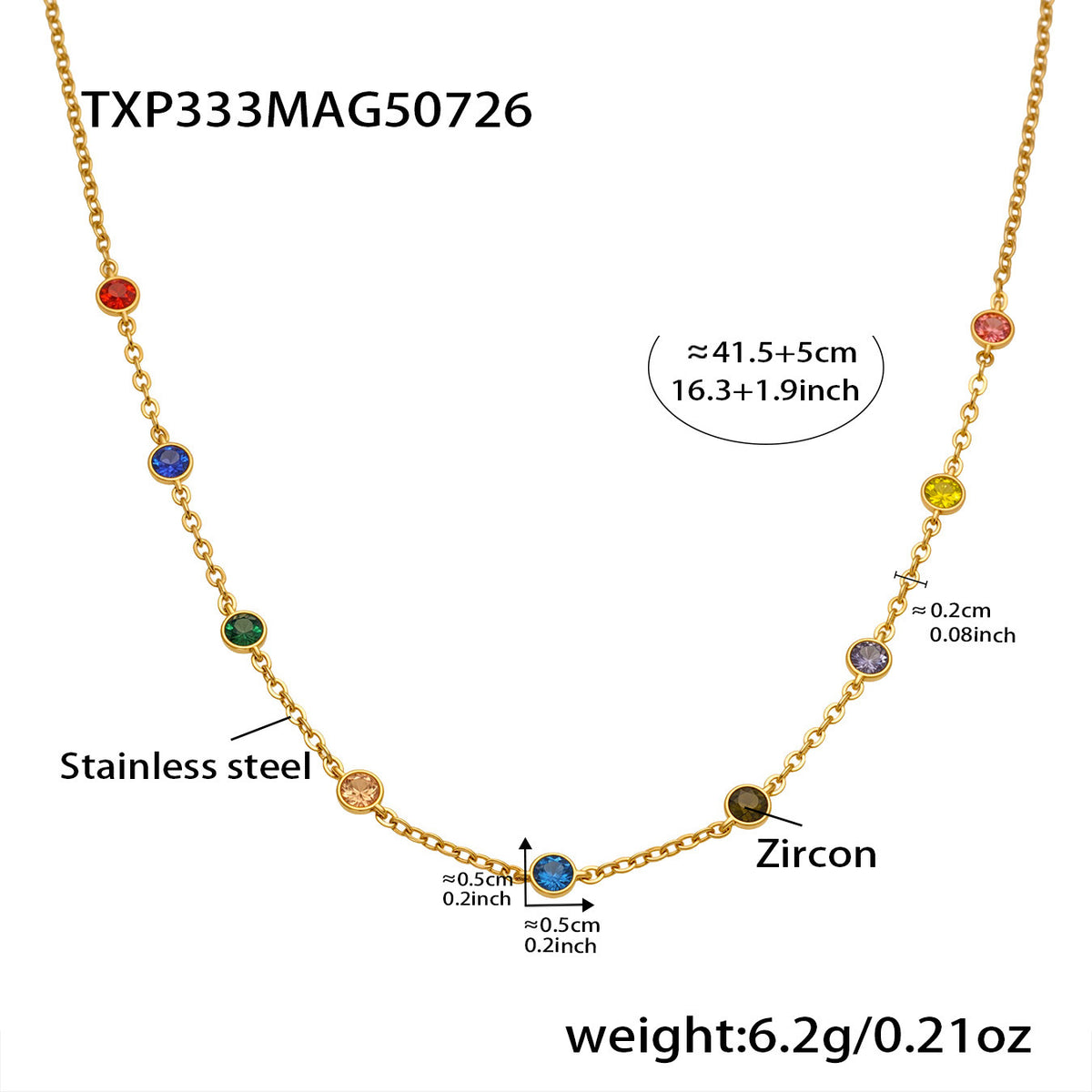 18K Gold Zircon Necklace & Bracelet – Heart & Flower Stainless Steel Jewelry, Trendy INS Style