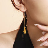 Water Drop Tassel Earrings – Minimalist Luxury Stainless Steel Threader Drops