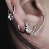 North Star Planet Ear Cuff Sterling Silver